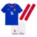 France Adrien Rabiot #14 Replica Home Minikit Euro 2024 Short Sleeve (+ pants)